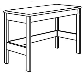 Madison Open Leg Study Desk w\/Pencil Drawer, 42"W